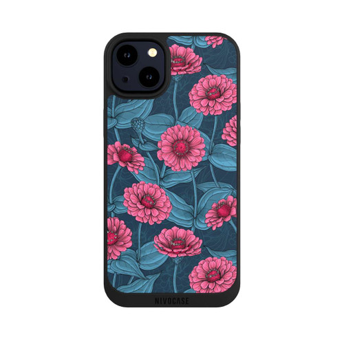 Apple iPhone 14 Plus NIVOpure Flower Pattern Pink And Blue Illustration