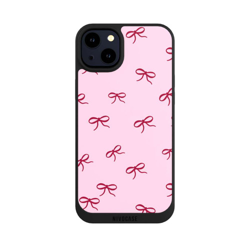 Apple iPhone 14 Plus NIVOpure Schleifen Muster Rot Pink