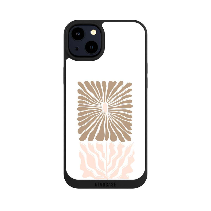 iPhone 14 Plus NIVOpure Eckige Blume Hellbraun