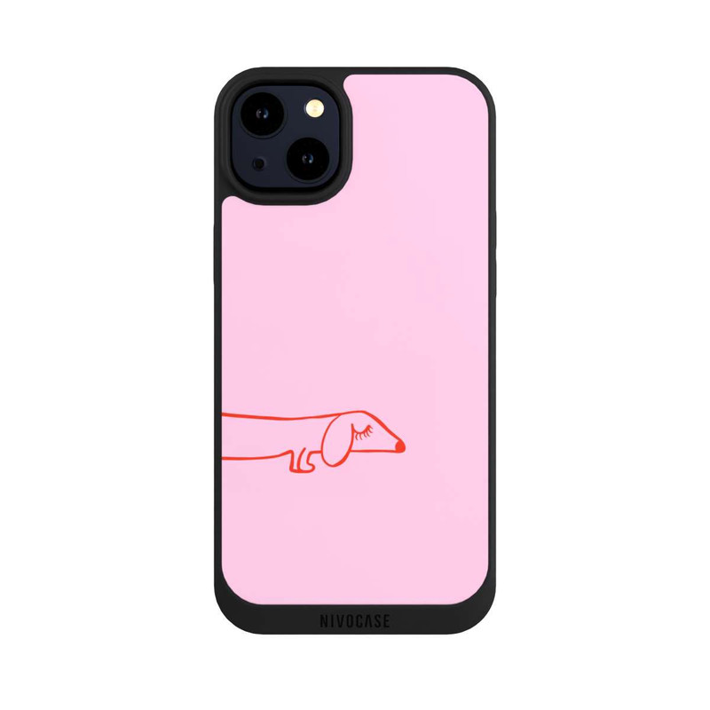 iPhone 14 Plus NIVOpure Dachshund Illustration Pink