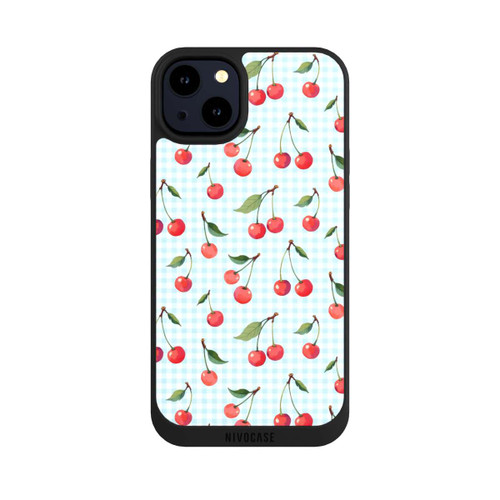 Apple iPhone 14 Plus NIVOpure Cherries and Blue Gingham