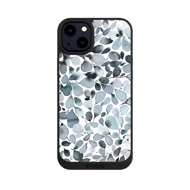 iPhone 14 Plus NIVOpure Eukalyptus Aquarell Blätter Grau