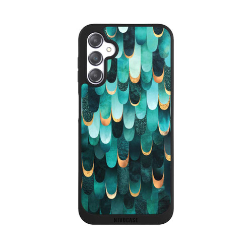 Samsung Galaxy A14 5G NIVOpure Imprimé or turquoise à plumes