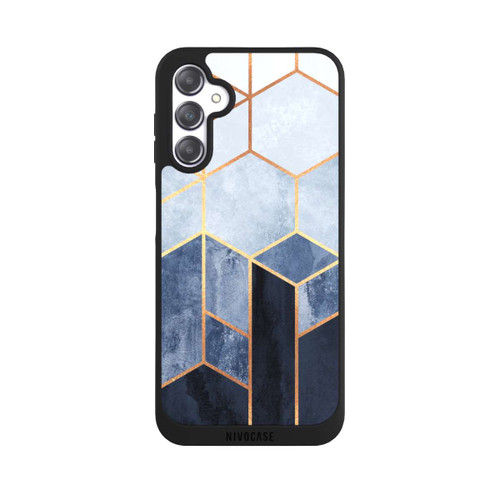Samsung Galaxy A14 5G NIVOpure Impression d'or d'hexagones bleus doux