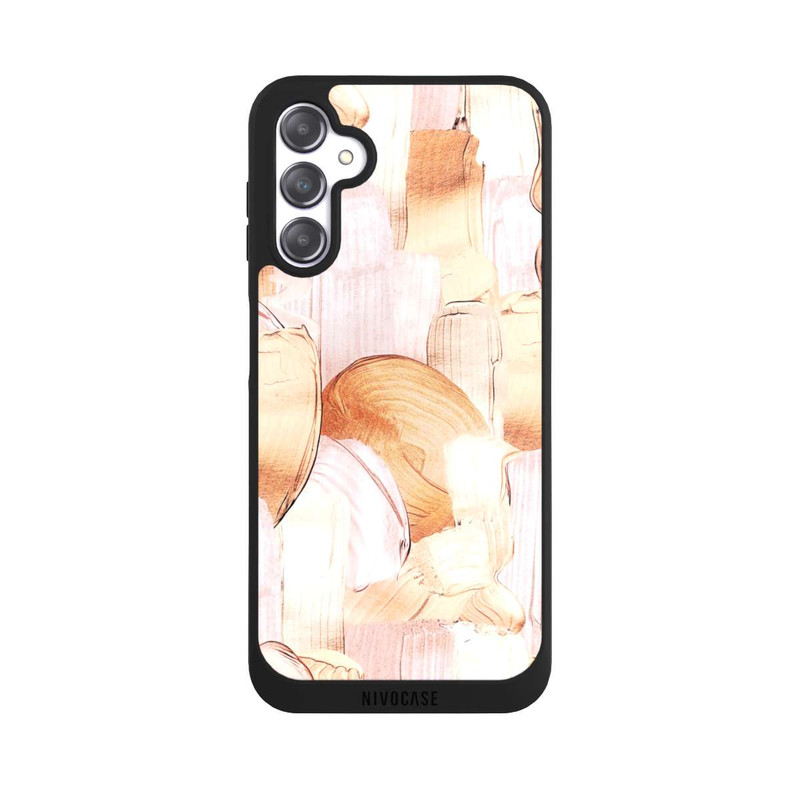Galaxy A14 5G NIVOpure Weiß/Gold Pinsel Muster