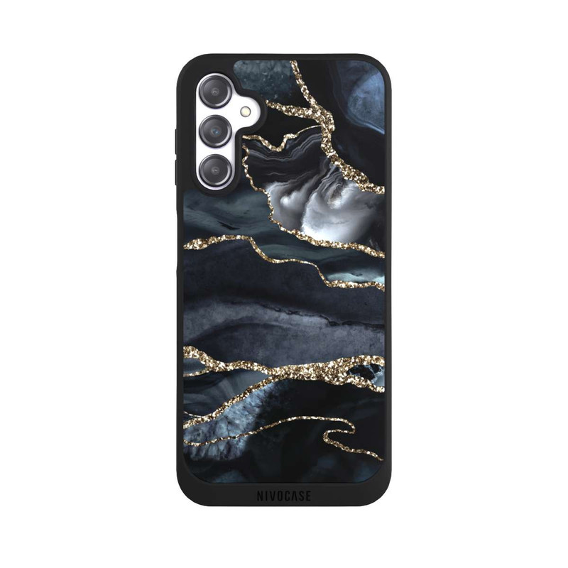 Galaxy A14 5G NIVOpure Dunkler Marmor Gold Glitzerlook