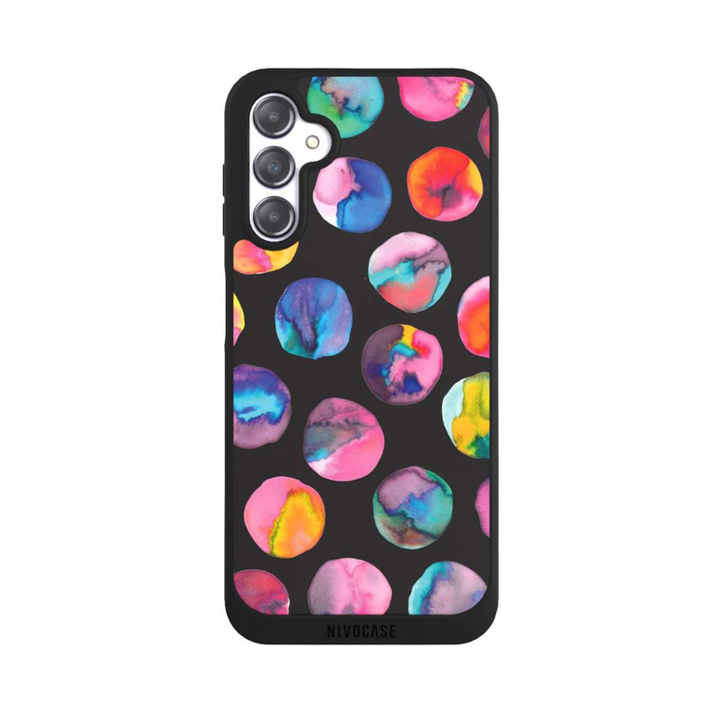 Galaxy A14 5G NIVOpure Colorful Ink Marbles Dots Black