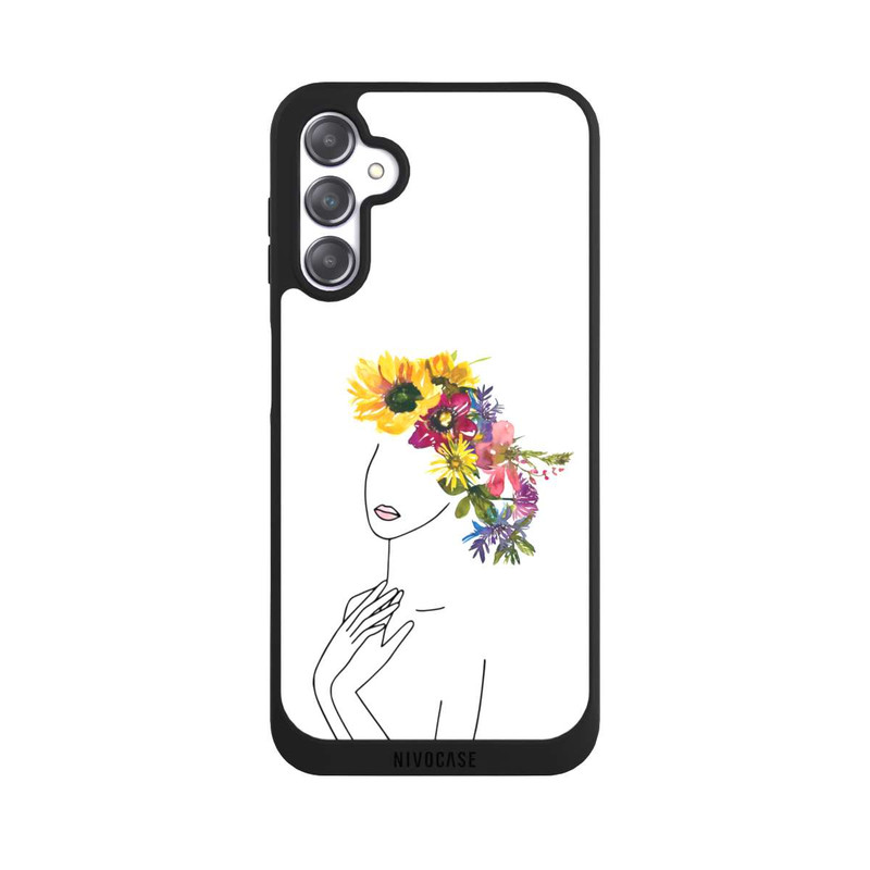 Galaxy A14 5G NIVOpure Line Art Frau mit Blumenkrone