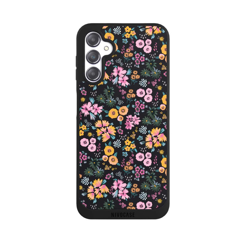 Galaxy A14 5G NIVOpure Kleine bunte Blumen Schwarz 2