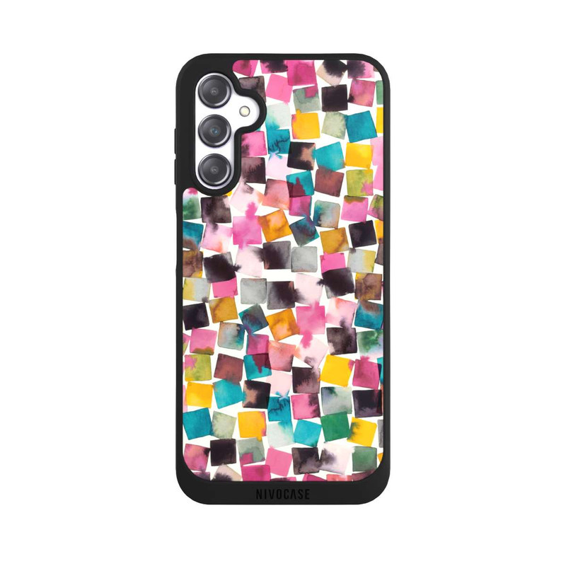 Galaxy A14 5G NIVOpure Aquarell geometrische Plaids rosa