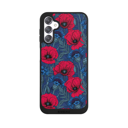 Samsung Galaxy A14 5G NIVOpure Mohnblumen und Kornblumen auf Blau