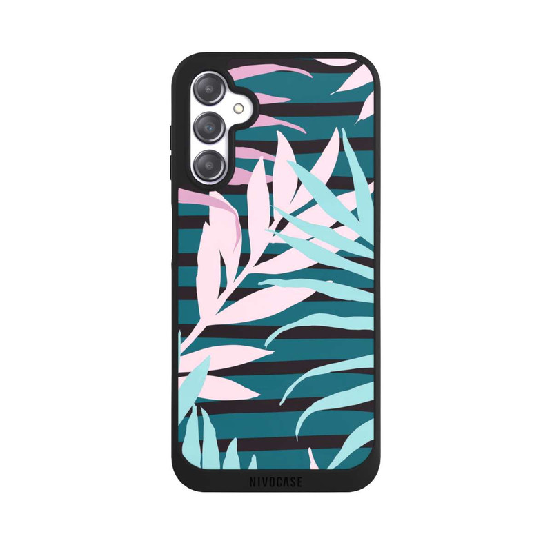 Galaxy A14 5G NIVOpure Pastell-Dschungelblätter rosa blaugrün