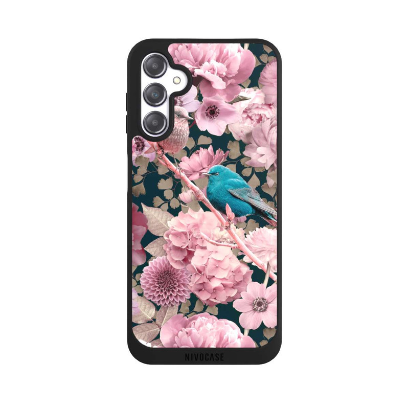 Galaxy A14 5G NIVOpure Moineaux à motif de fleurs roses