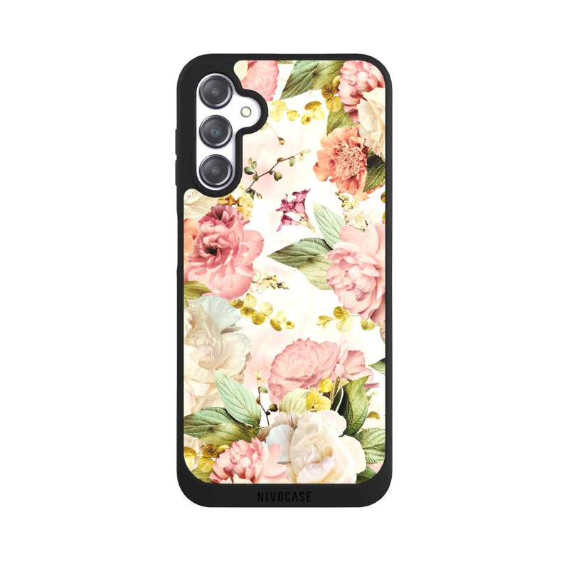 Galaxy A14 5G NIVOpure Blumenrahmen Pfingstrosen Beige