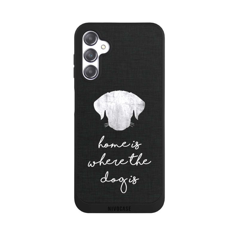 Galaxy A14 5G NIVOpure Home Is Where The Dog Is - Weiß auf Schwarz