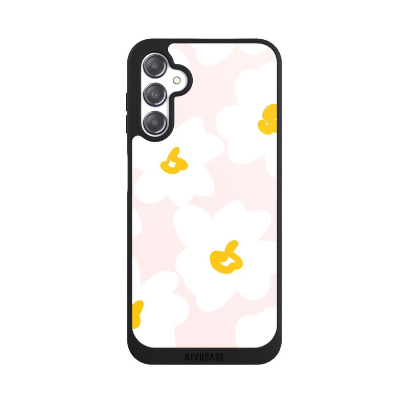 Galaxy A14 5G NIVOpure Retro Blumenwand Gänseblümchen Aprikose