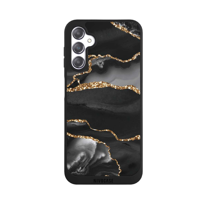 Galaxy A14 5G NIVOpure Dunkle Marmorstreifen im Goldlook