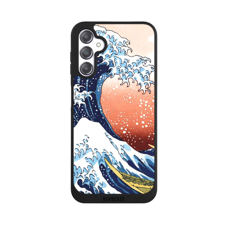 Galaxy A14 5G NIVOpure Kanagawa Welle Mit Rotem Hintergrund
