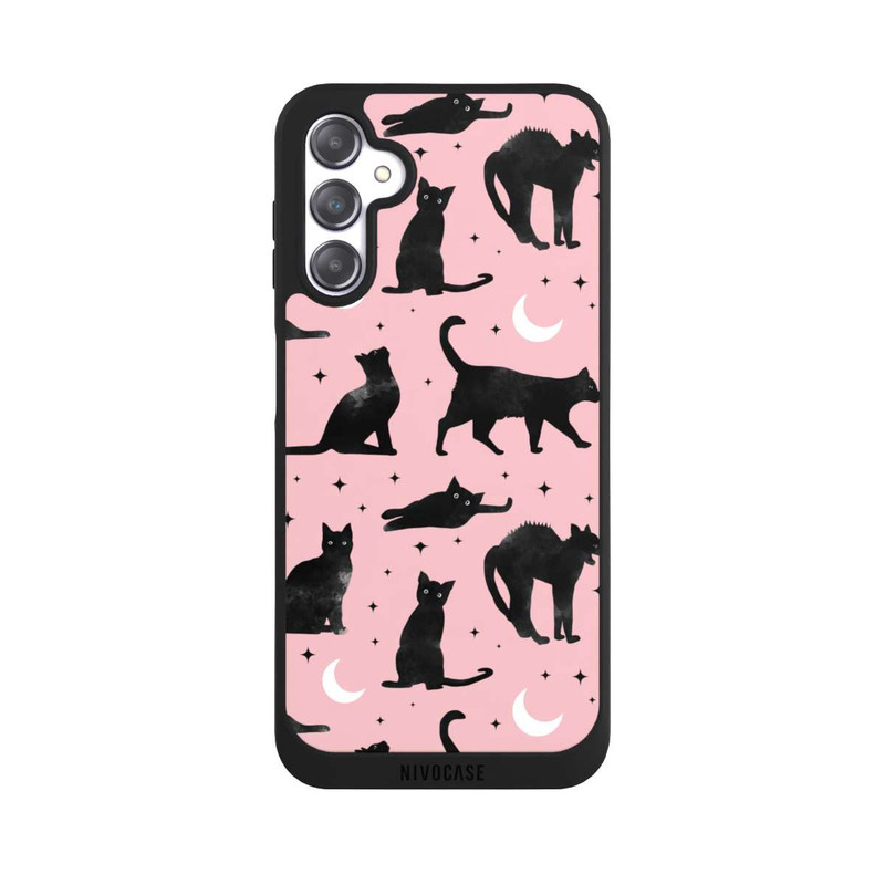 Galaxy A14 5G NIVOpure Katzen und Mond auf Rosa