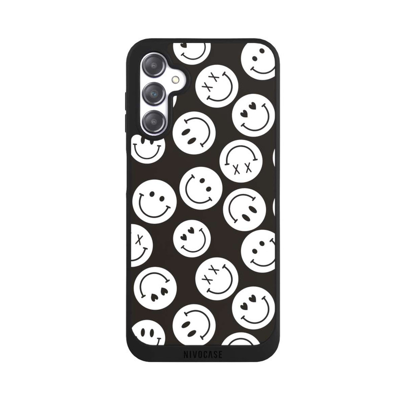 Galaxy A14 5G NIVOpure Smiles Emotes Pattern Black And White