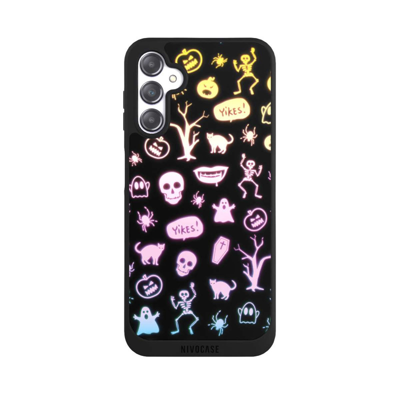 Galaxy A14 5G NIVOpure Neon Halloween Aufkleber Schwarzer Hintergrund