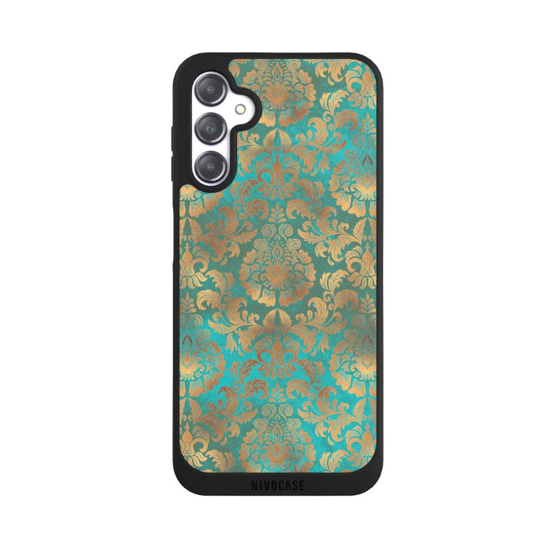 Galaxy A14 5G NIVOpure Papier Peint Damassé Turquoise