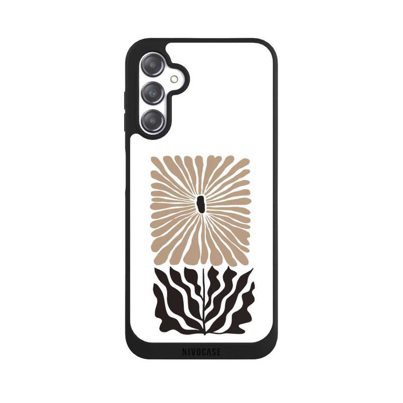 Galaxy A14 5G NIVOpure Eckige Blume Dunkelbraun