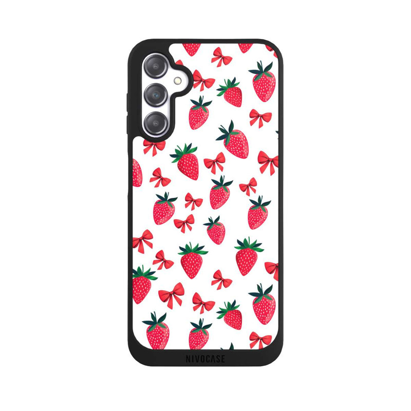 Galaxy A14 5G NIVOpure Erdbeer Herz Muster Schleifen Rot