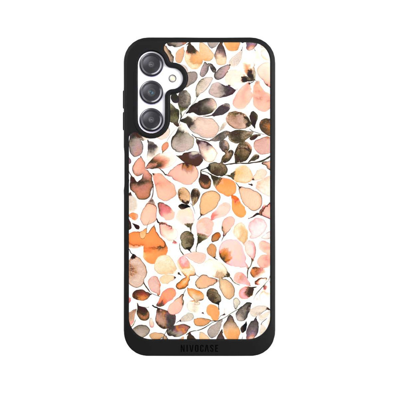 Galaxy A14 5G NIVOpure Eucalyptus Watercolor Leaves Dark Brown Autumn