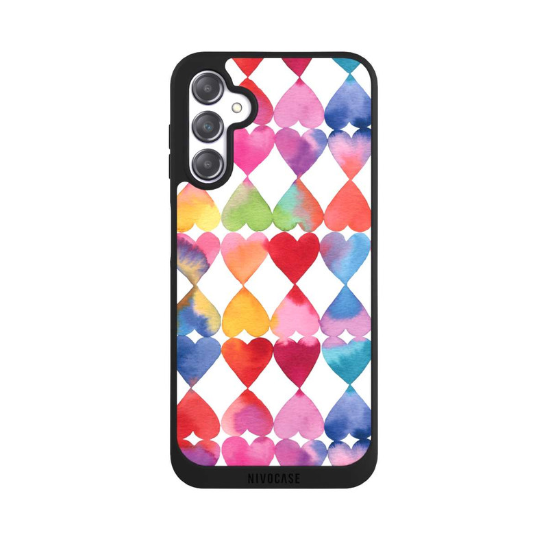 Galaxy A14 5G NIVOpure Colorful Watercolor Hearts Pattern