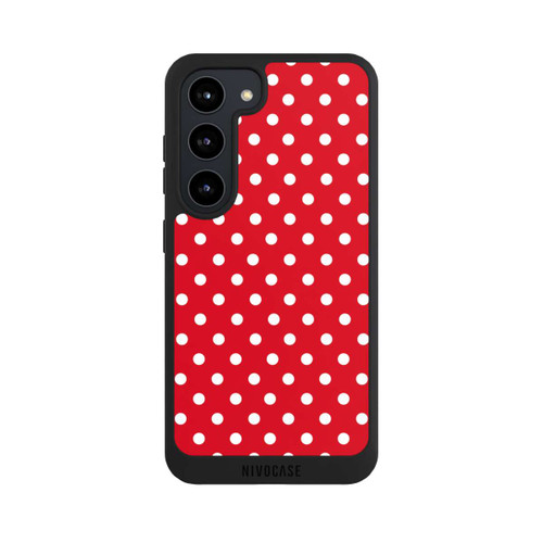 Samsung Galaxy S23 NIVOpure Polka Dots Dunkelrot und Weiß