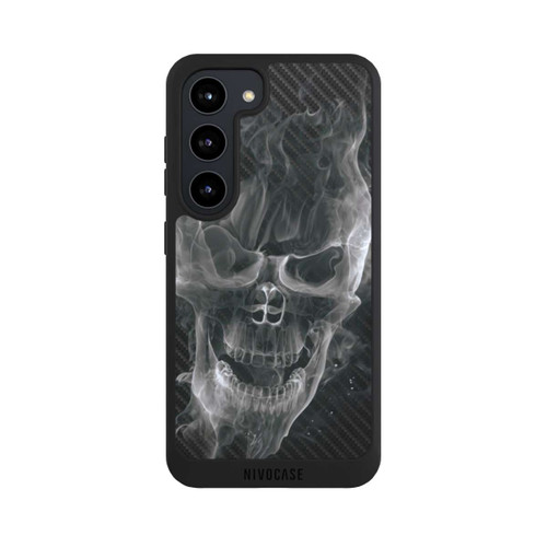 Samsung Galaxy S23 NIVOpure rauchender Totenkopf Carbon