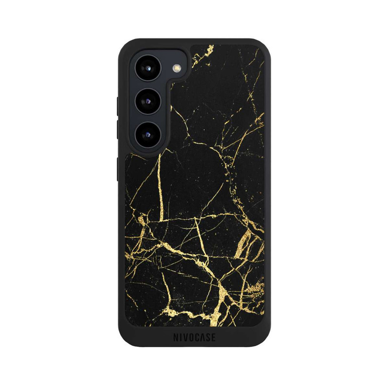 Galaxy S23 NIVOpure Schwarzgoldener Marmor-Look