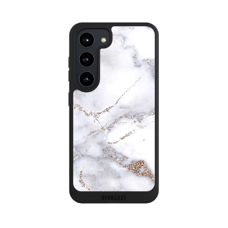 Galaxy S23 NIVOpure Silberglitzer Marmorlook