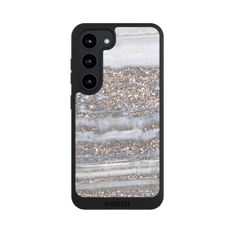 Galaxy S23 NIVOpure Weißer Glitzer Marmor Look