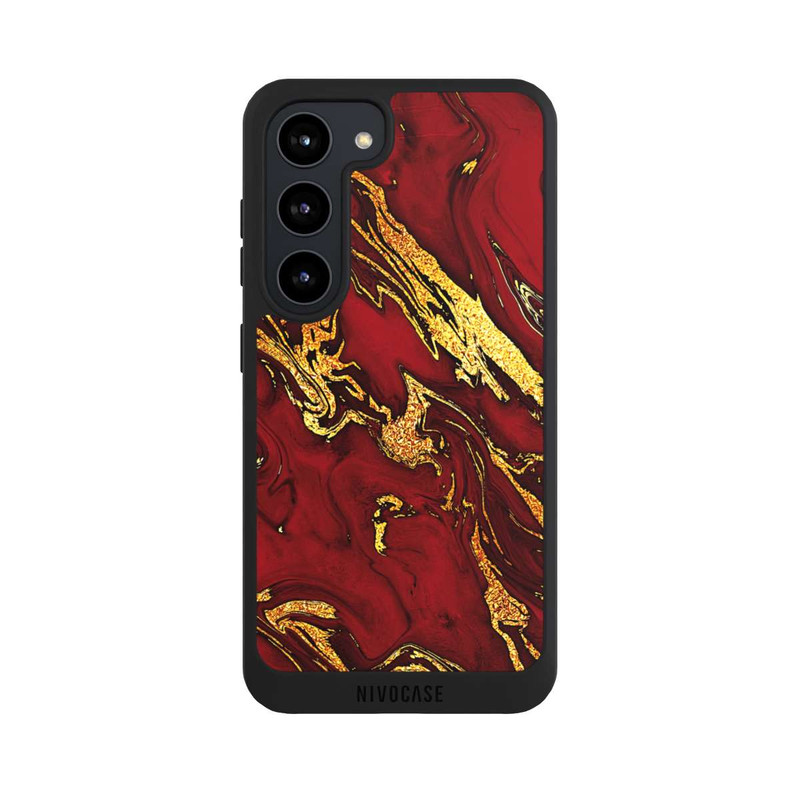 Galaxy S23 NIVOpure Rot Gold Marmorlook