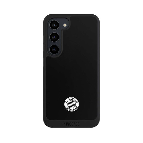 Samsung Galaxy S23 NIVOpure Klassisches FCB Logo Klein - Weiß auf Schwarz