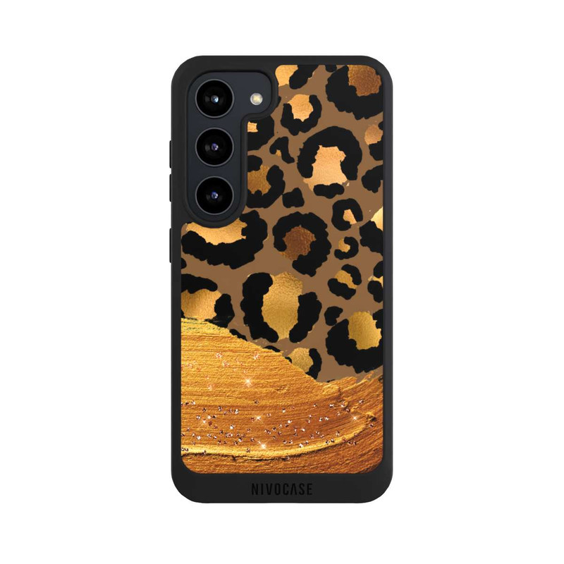 Galaxy S23 NIVOpure Dark Golden Leopard Glitterlook