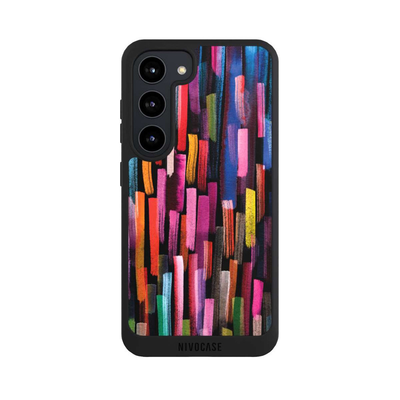 Galaxy S23 NIVOpure Colourful Brushstrokes Black