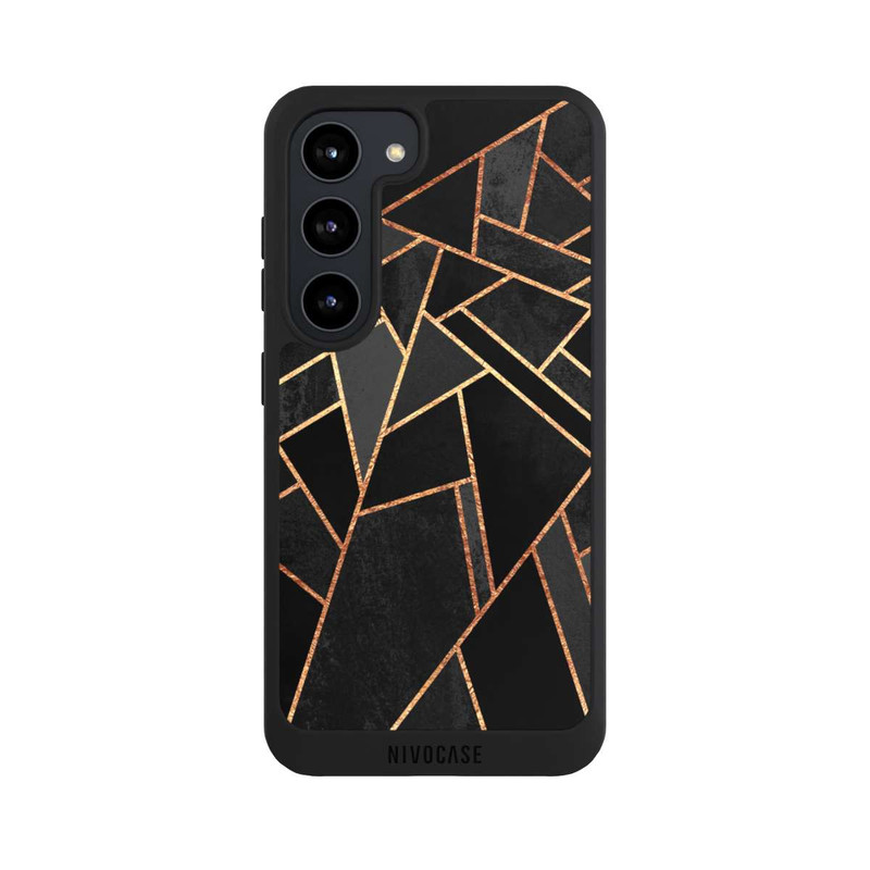 Galaxy S23 NIVOpure Schwarze Nacht Gold Druck