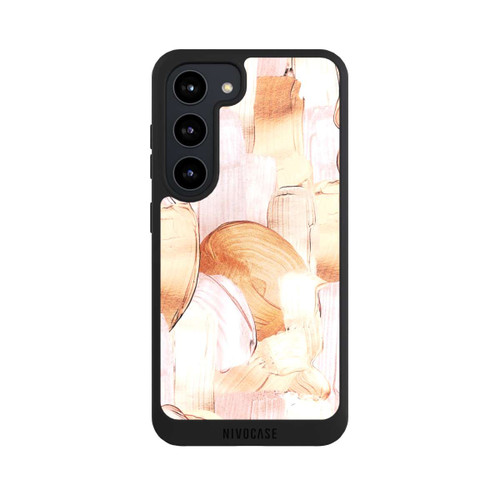 Samsung Galaxy S23 NIVOpure Motif de pinceau blanc/or