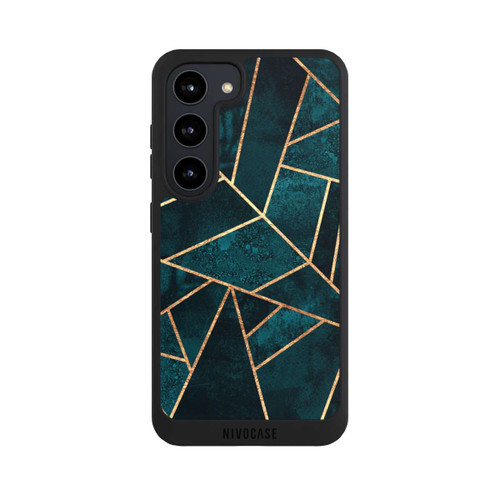 Samsung Galaxy S23 NIVOpure Tief Blaugrün Stein Gold Druck
