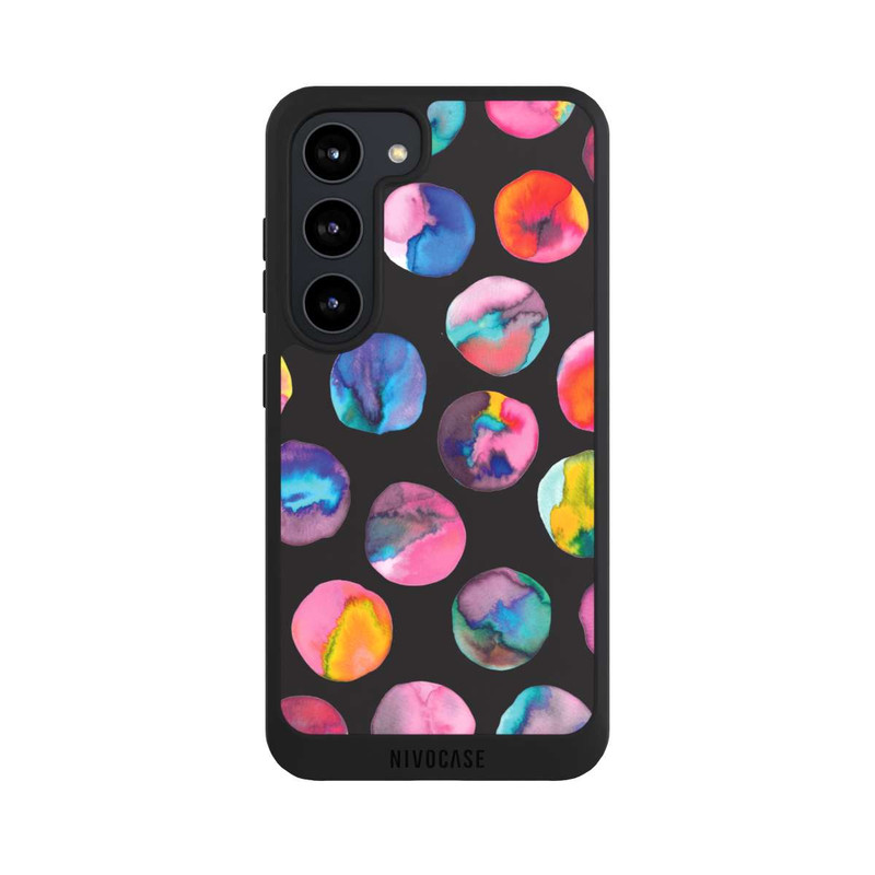Galaxy S23 NIVOpure Marbres d'encre colorés points noirs