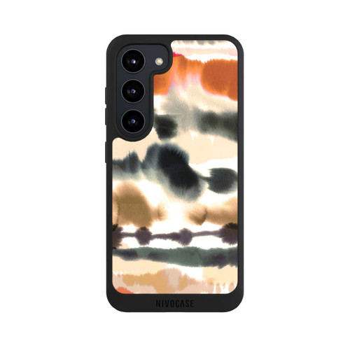 Samsung Galaxy S23 NIVOpure Lignes d'aquarelle nautique douces orange