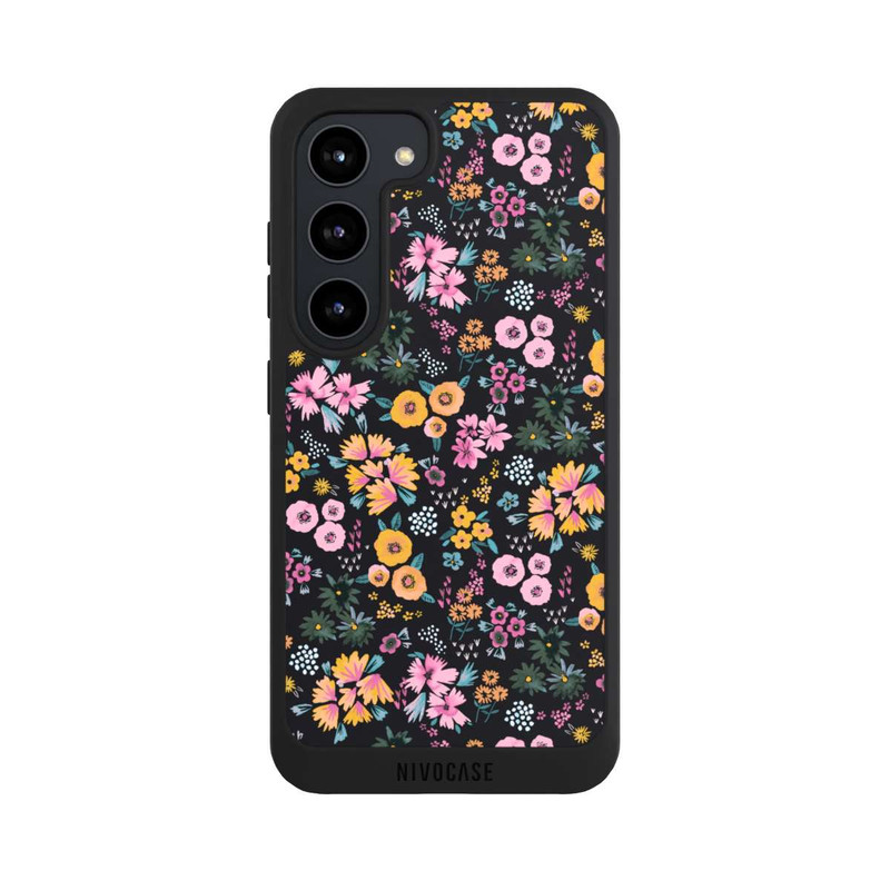 Galaxy S23 NIVOpure Kleine bunte Blumen Schwarz 2