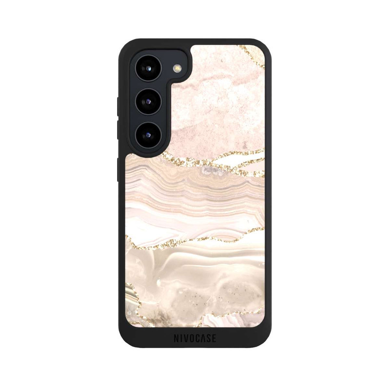 Galaxy S23 NIVOpure Marmor rosa-goldene Streifen