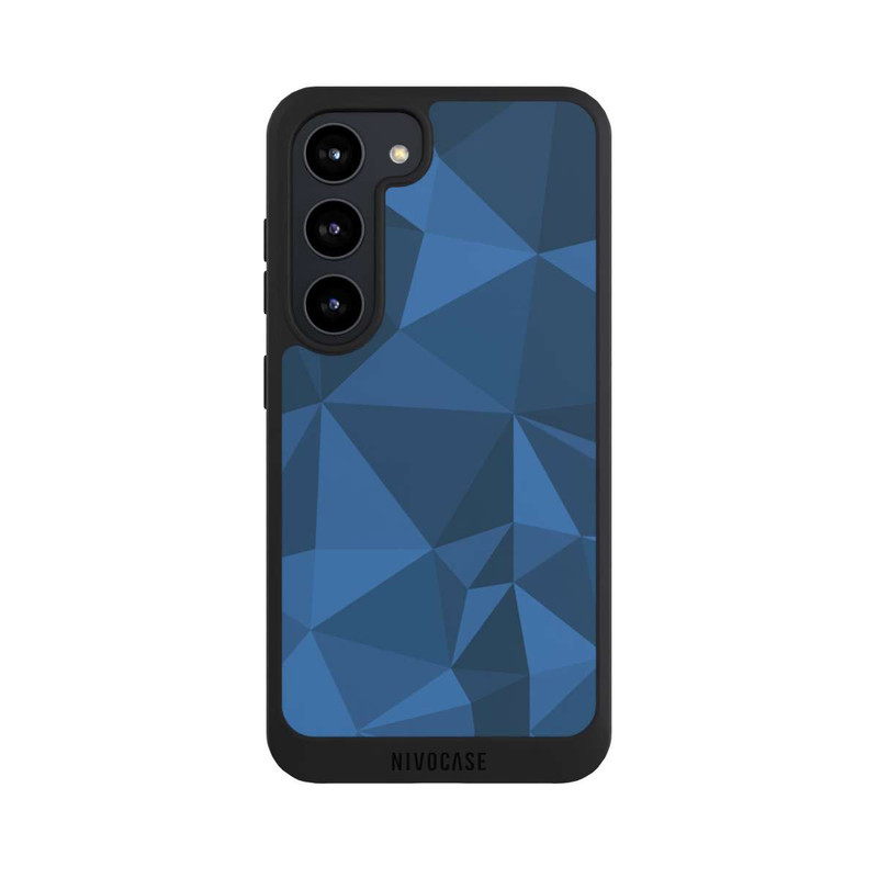 Galaxy S23 NIVOpure Polygon Pattern Blue