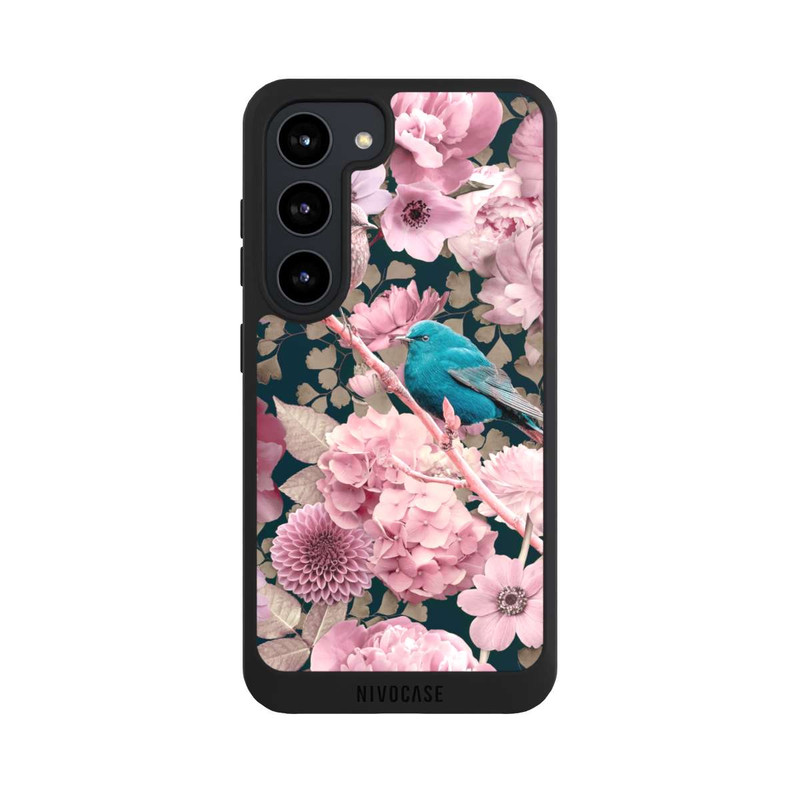 Galaxy S23 NIVOpure Spatzen im rosa Blumenmuster