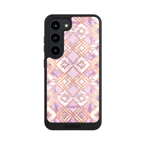 Samsung Galaxy S23 NIVOpure Rosa-goldene rhombische Marmorfliesen