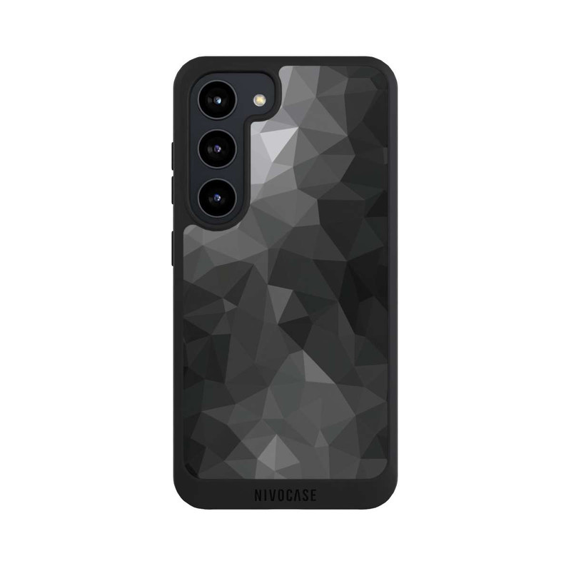 Galaxy S23 NIVOpure Polygonales Mosaik Schwarz/Weiß